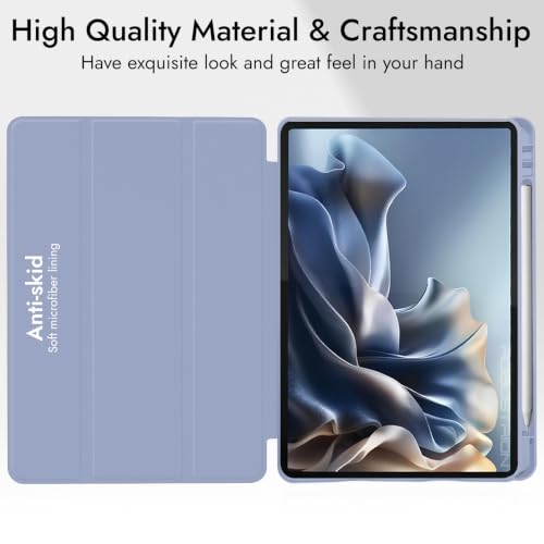 Image of Robustrion Case for Moto Pad 70 Pro 13 inch Cover Case with [Pencil Holder] [Soft Flexible Case] for Motorola Pad 70 Pro 13 inch Cover Case [Auto Sleep Wake Support] - Lavender