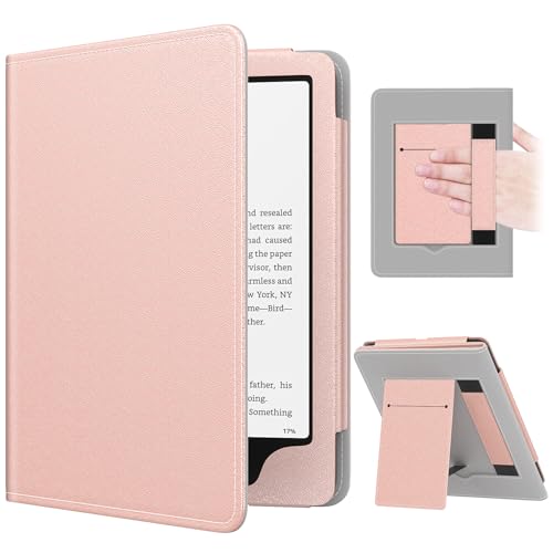 Image of MoKo Case for 7 inch /6.8 inch Kindle Paperwhite(12th /11th Gen-2024 /2021) and Kindle Paperwhite Signature Edition,Slim PU Shell Cover Case with Auto-Wake /Sleep for Kindle Paperwhite 2024, Rose Gold