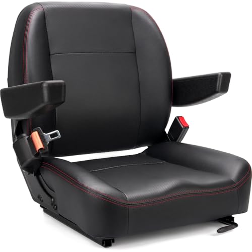 SEATIN Universal Forklift Seat Tractor Seat with Micro Switch Armrest and Safety Belt for Tractor Mower Skid Loader Telehandler Backhoe Excavator Dozer