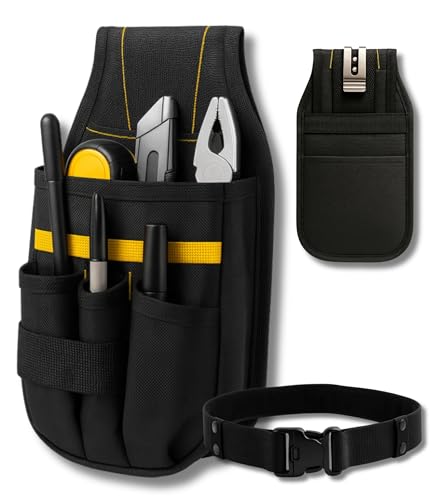 JAHI® Cinturon herramientas Bolsa portaherramientas cintura pequeña Cinturón porta herramientas electricista Bolso profesional Estuche organizador Mochila bandolera funcional Cinto Riñonera Tali