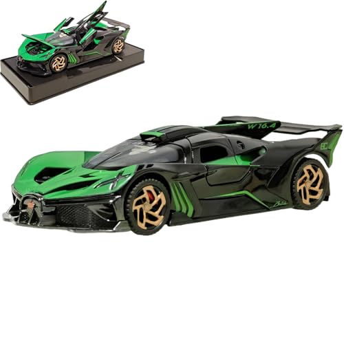ERBADIHAGO Toy Cars Bolide Model Cars1:32 Diecast Collect Car Toy with Lights and Music, Pull Back for Kids Boys Festival Gift（Green）