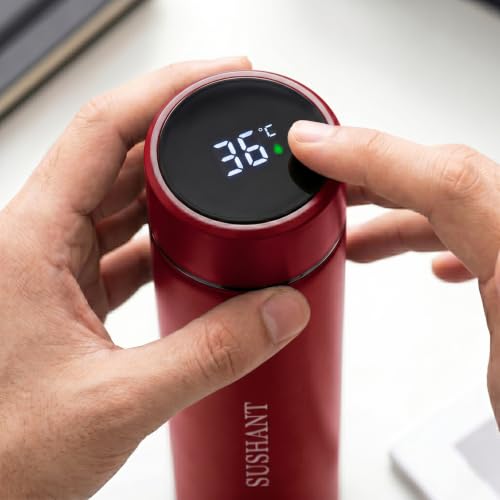 Image of Personalized Diary Gift Set with Bottle & Pen Red | 3-in-1 | Custom name diary, stainless steel bottle and pen combo for corporate gifting, employees, men, women and office use.