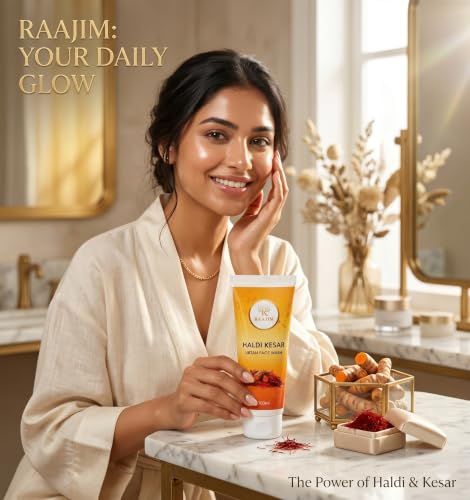 Image of Haldi Kesar Ubtan Face Wash for Natural Glow and Tan Removal | Artisanal Skin Brightening Daily Cleanser | Deep Cleansing Face Wash Suitable for All Skin Types (100ml)