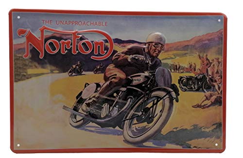 NORTON Motorcycles - Motorfiets Workshop Vintgage Retro Metalen Bord Reclame Reclame Marke-Schild-Magneet-Metalen Bord-Reclamebord-Reclamebord