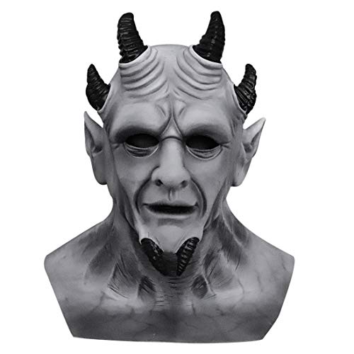 Horror Demon Clown Mask Halloween Creepy Devil Latex Mask Costume Props (Gray Devil, One size) Horror Demon Clown Mask Halloween Creepy Devil Latex Mask Costume Props (Gray Devil, One size)