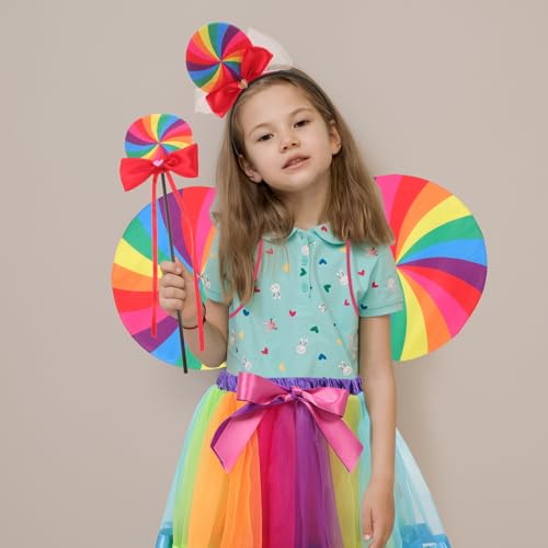 Disfraz de arcoíris sin rozaduras con falda de tul suave para pieles sensibles de niños 4