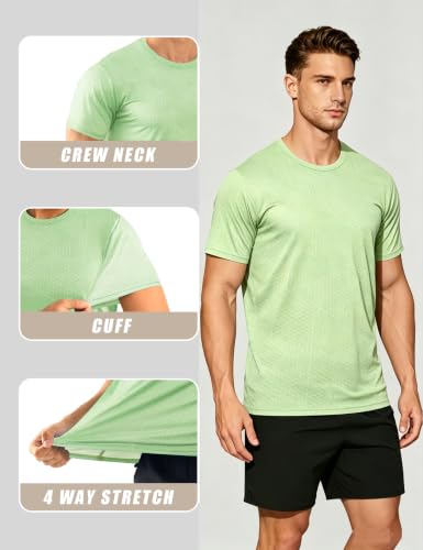 Image of APTRO Men's Workout Shirts Quick Dry Athletic Gym T-Shirts - Moisture Wicking Short Sleeve Performance Running Tees for Men