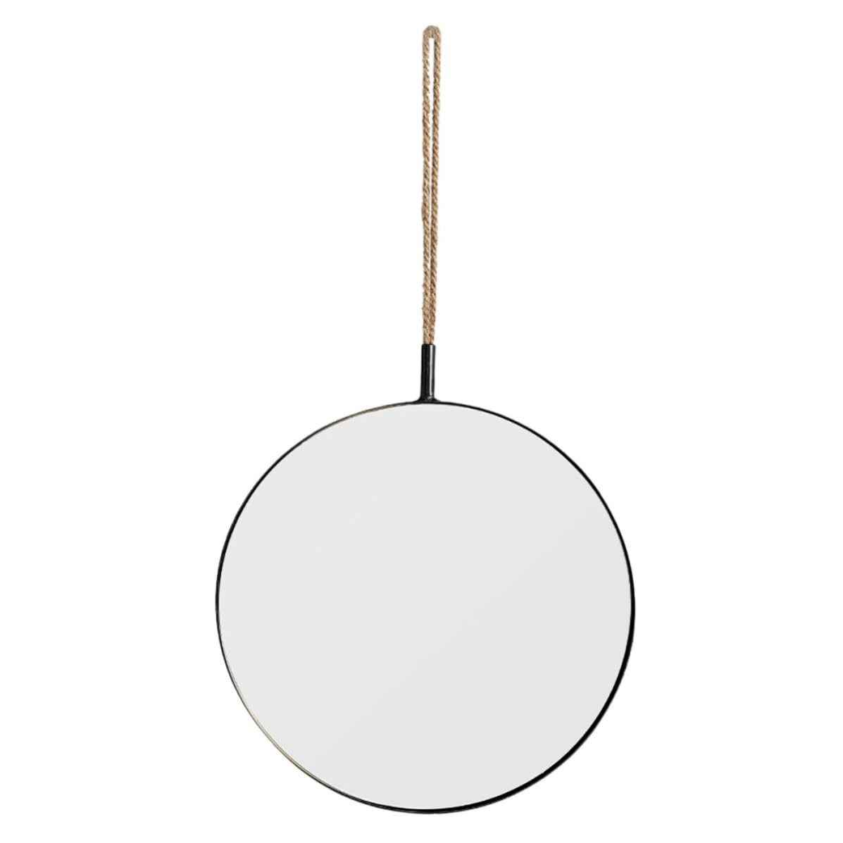 Miroir mural rond noir en métal rétro pour chambre et salle de bain
