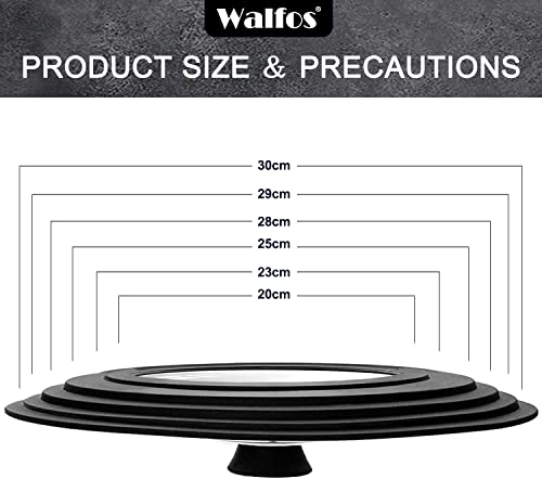Walfos Universal Lid for Most Pots Pans and Skillets, Fits 30cm 28cm 29cm 26cm 24cm 22cm 20cm Diameter - Image 4