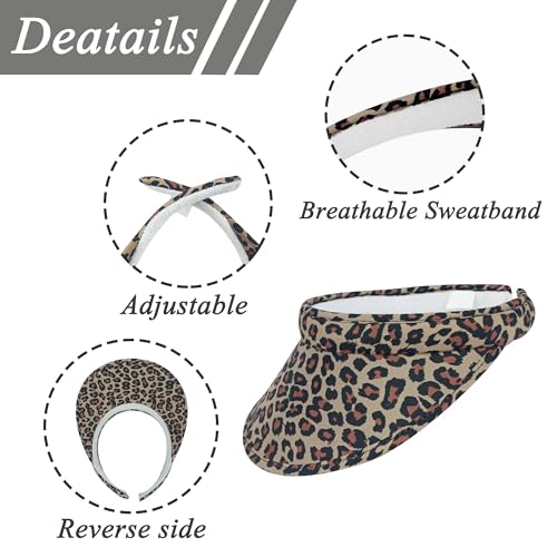 Image of 2 Pack Sun Visor Hats Women Men Clip On Wide Brim Visors Hat Outdoor Sports Golf Beach Travel Tennis Caps