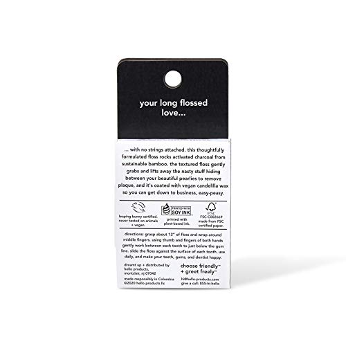 Hello BSDP-NSPS370 Oral Care Activated Charcoal Infused Floss Vegan Wax thumb #2
