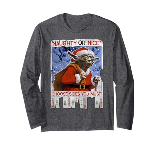 Star Wars Yoda Naughty Or Nice Flyer Weihnachten Langarmshirt