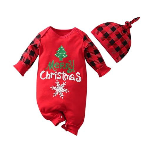 Body bébé Noël avec bonnet barboteuse manches longues ensemble mixte