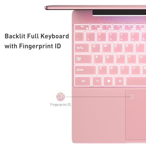 Image of Auusda Business Laptop Computer for Work, Notebook PC for College Students, 15.6 inch FHD Display, Up to 3.4GHz CPU, Backlit Keyboard, Fingerprint ID, Up to 10TB Storage, 16GB DDR4 RAM, 1TB NVMe, Pink