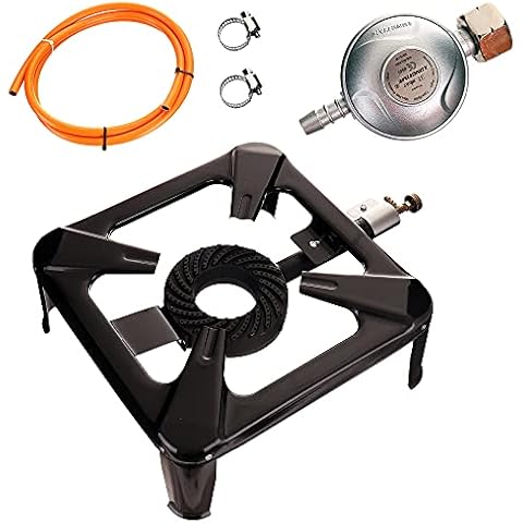 Hornillo de gas de 8,8 kW con quemador de hierro fundido y reductor Cover