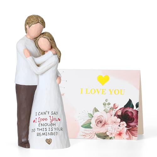 Veroola Love Figurines Romantic Gifts for Her, Hand Painted Sweet Loving Together Couple Sculpture Statue, Best Gifts for Valentine's Day Anniversary Weddings Birthday. - image 2