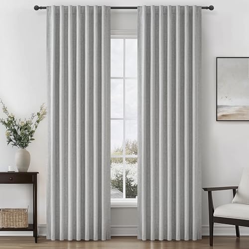 QJmydeco Grey Blackout Curtains 84 Inch Length 2 Panels Set