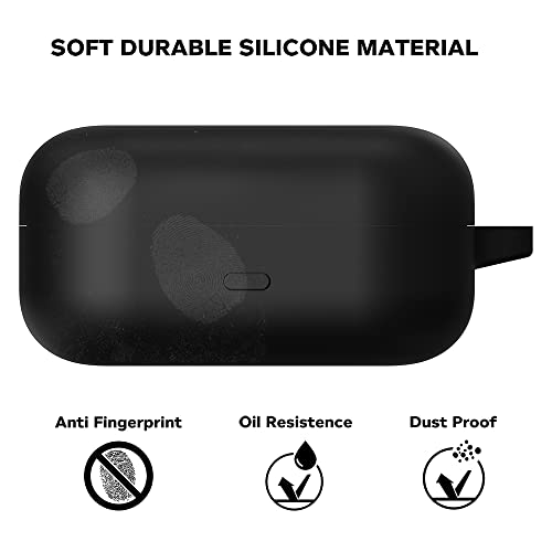 Image of Sounce Earphone Case Cover Compatible for Realme 3s Buds, Soft Silicone Skin Case Cover Shock-Absorbing Protective Case with Keychain [Front LED Visible] (Black)