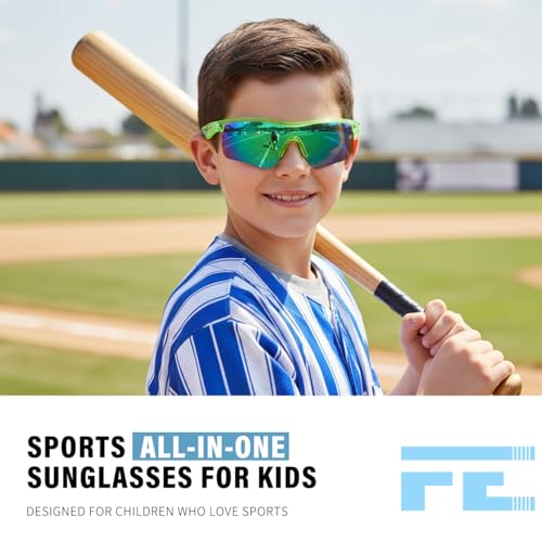 Image of FEISEDY Kids Polarized Sports Sunglasses, TR90 UV400 Baseball Cycling