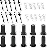 awliye 10 Set 2' Barn Door Spacer Kit, Heavy Duty Carbon Steel Sliding Door Track Hardware with Self-Tapping Screws for Rail Connection, Barn Door Hardware Wall Mount Replacement Accessories, Black