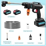 Viugreum Electric Pressure Washer with 6-in-1 Nozzle, 21V Battery Operated Cordless Power Washer with 5M Hose, 62Bar 270L/h, High-Pressure Jet Wash Tool with Foam Cannon & Vario Lance for Car Patio - Image 2