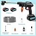 Viugreum Electric Pressure Washer with 6-in-1 Nozzle, 21V Battery Operated Cordless Power Washer with 5M Hose, 62Bar 270L/h, High-Pressure Jet Wash Tool with Foam Cannon & Vario Lance for Car Patio