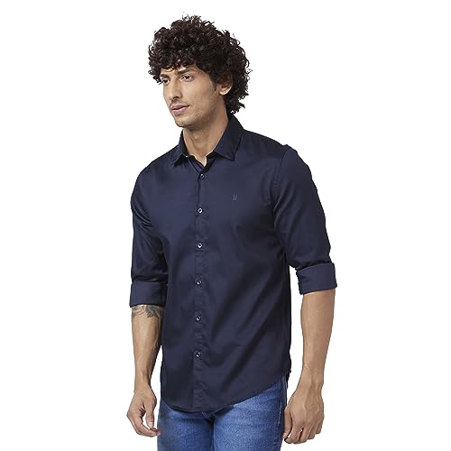 Image of Spykar Men's Regular Fit N /A Full Sleeve Solid Casual Shirts