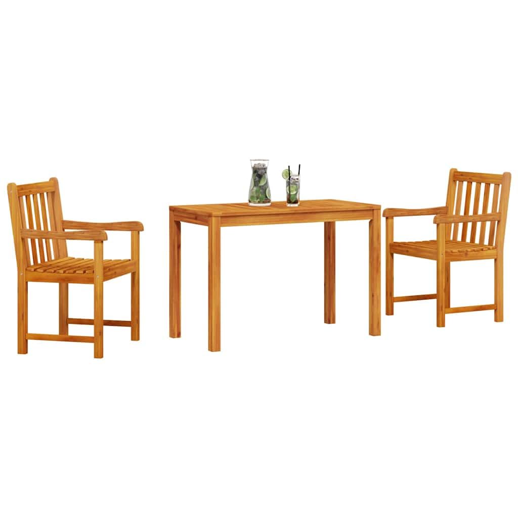 Ensemble de salle à manger pour jardin 3 pcs marron en bois rustique résistant aux intempéries