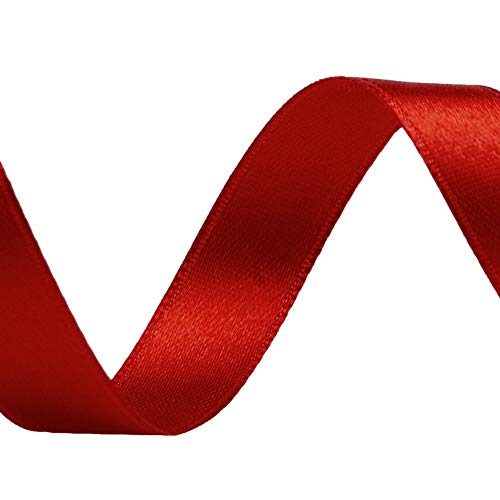 Image of Solid Color Double Faced Burgundy /Maroon Satin Ribbon 5 /8 inch X 25 Yards, Ribbons Perfect for Crafts, Wedding Decor, Bow Making, Sewing, Gift Package Wrapping and More