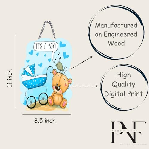 Image of pnf Xpression Decor Quote Wall art & Door Hanging Frame For Kitchen, Dining, restaurants Decor | Walland home Decor for Living Room | Room Decor Wall Decor Items For Bedroom | (It's A Boy)