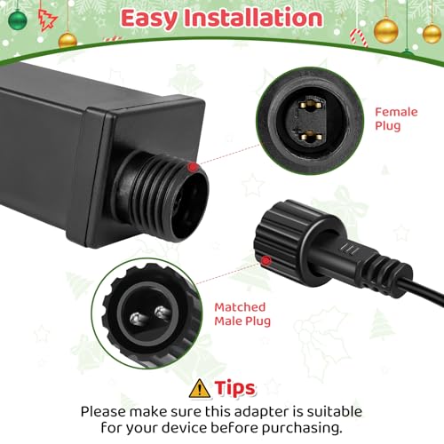 Image of 12V 1A Class 2 Power Supply, LED Transformer Replacement for Christmas String Light Yard, IP44 Waterproof Low Voltage Inflatable Adapter Plug, 4 Pack