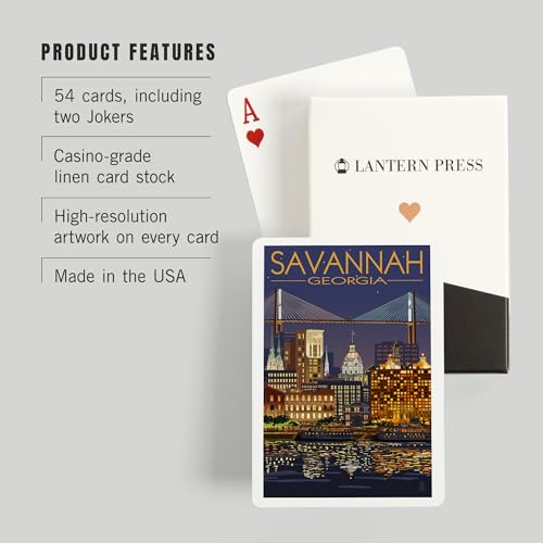 Lantern Press Savannah Georgia naipes póker 52 cartas miniatura 3