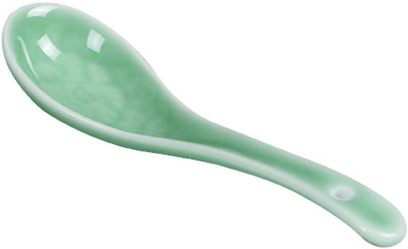 Durable Spoon Soup Spoon Set Creative Ceramic Soup Spoon Peony Small Soup Spoon Korean Style Soup Spoon 8 Pieces Cyan Tablespoons