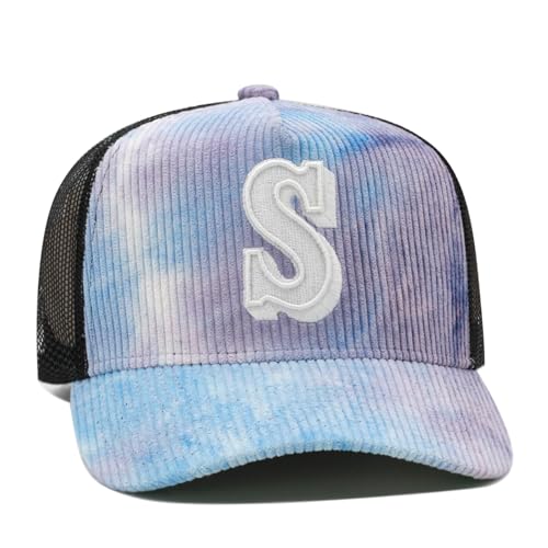 Mitchell & Ness Seattle Mariners Cooperstown MLB Spring Time Cordury Trucker Snapback Hat Cap Tie-dye