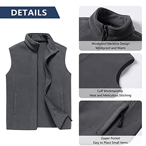 AIEOE Gilet in Pile da Uomo Vest Caldo Antivento