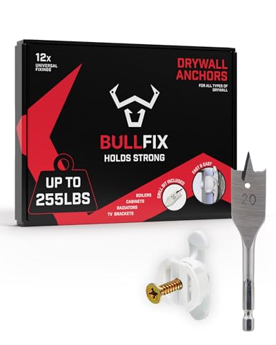 Bullfix Universal Drywall Fixings - Starter 12 Pack, Holds up