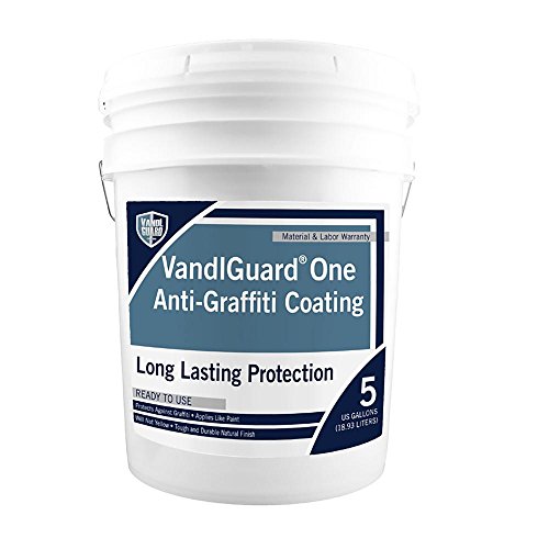 Rain Guard Water Sealers VG-7002 VandlGuardone Anti-Graffiti Coating 5 gal Pail – Painted & Unpainted Concrete, Block, CMU, Brick, EIFS, Stucco, Wood & Painted Metal, Clear, Bottle