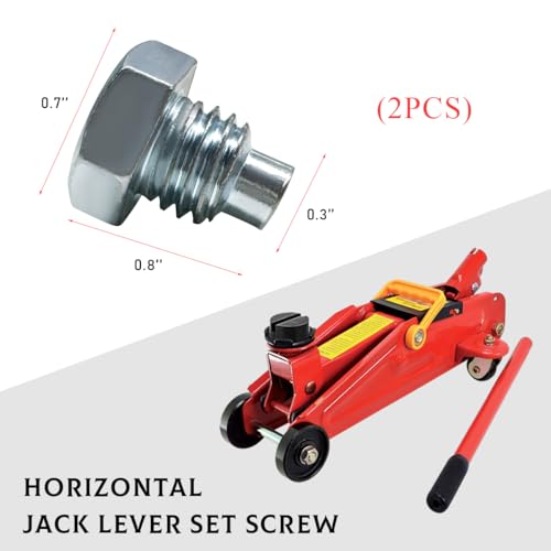 Gasedin 2 PCS Car Floor Jack Handle Bolts, 3 Ton 4 Ton Horizontal Floor Jack Handle Screws, Jack Tiny Spare Part Pressure Rod Fixed Screw for Hydraulic Top Handle, Car Accessories - Thumbnail 2