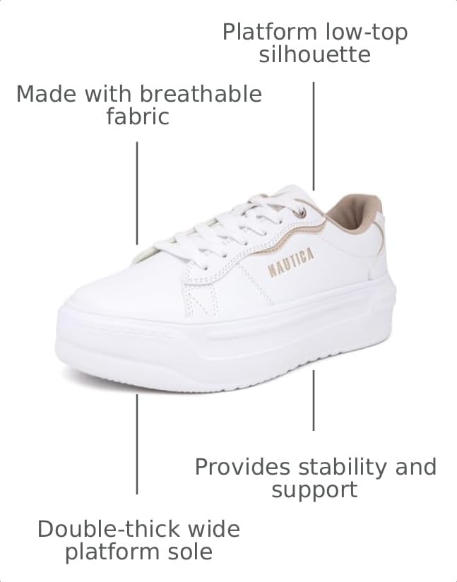 Image of Nautica Women Fashion Sneaker Lace-Up Tennis Casual Shoes for Ladies