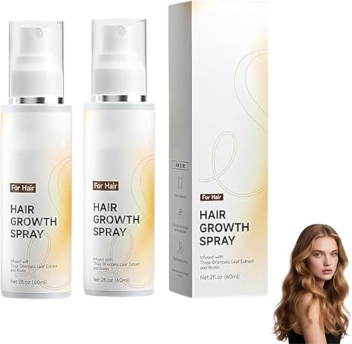 Hair Growth Spray Professional Hair Strengthening spray Hair Grow sprays Stronger Fuller Loss Sprays Natural Hair Thickening Serum for Dry Damaged Hairs 60ml (2 Pcs)