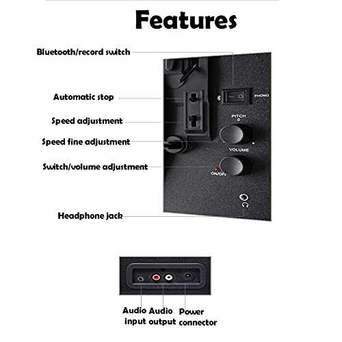 ZEDARO Tourne-Disque, Tourne-Disque, Platine Vinyle Bluetooth Portable avec Haut-parleurs stéréo intégrés, entraînement… - Les Beatles, Paul McCartney, John Lennon, RIngo Starr, George Harrison ZEDARO Tourne-Disque, Tourne-Disque, Platine Vinyle Bluetooth Portable avec Haut-parleurs stéréo intégrés, entraînement… – Image 5