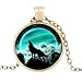 Halskette mit Anh&auml;nger Wolf Anh&auml;nger rund Schmuck Statement Kette Halskette, Zinklegierung