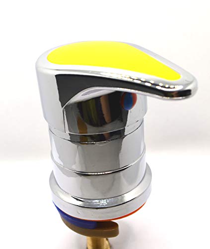 Friseursalon-Wasserhahn, Wasserhahn, für Waschbecken, Rückspülung, Shampoo, Stuhl, gelb, 60 cm lange Rohre