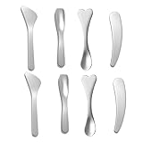 8Pcs Mini Stainless Steel Cosmetic Beauty Spatulas,Skincare Spatulas,Small Makeup Spatula, Makeup Cream Spoon,Mini Beauty Heart Spoons for Mixing and Sampling Masks Skin Care Creams Eye Cream