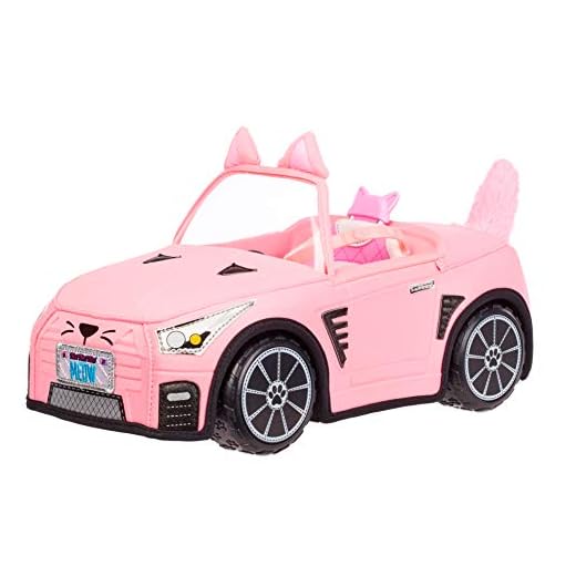 Na! Na! Na! Surprise Juguete de Peluche Convertible para Niñas, Coche Rosa compatible con todas las Muñecas con Temática de Gatitos, A partir de 3 Años