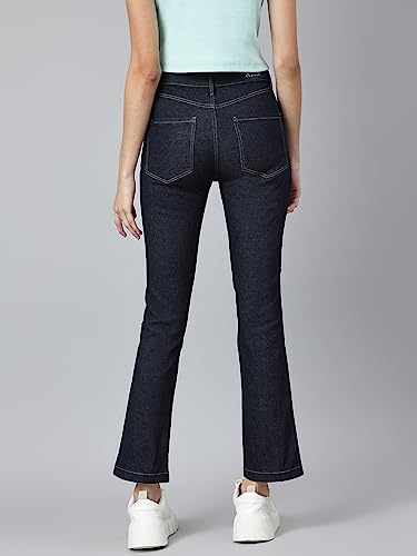 Image of XPOSE Women Navy Blue Comfort Bootcut High-Rise Stretchable Jeans