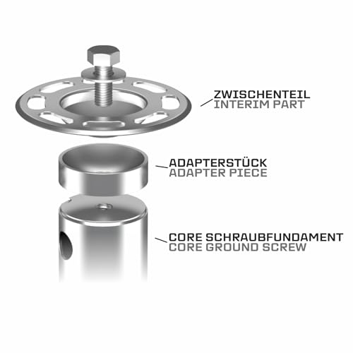 Maxerio Lot de 4 fondations à vis de 60 cm de diamètre - M12 – vue 5