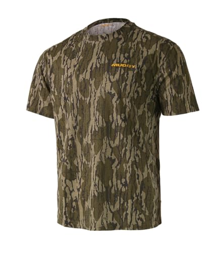 Muddy Outdoors MTX Cotton Short Sleeve Shirt, Mossy Oak Bottomland – 2XL