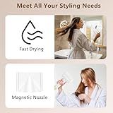 KARFUN Hair Dryer,Plasma Hair Dryer,110,000 RPM Professional HD Display High-Speed Hair Dryers Motor for Fast Drying,Low Noise Thermo-Control HairDryer with Magnetic Nozzle (White) - Image 9