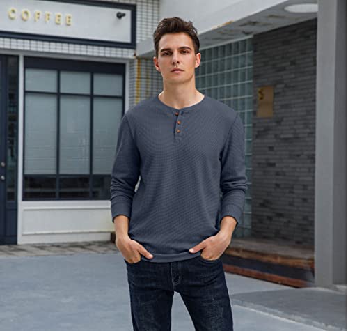 Sailwind Men's Long Sleeve Waffle Henley Casual Henley T-Shirts for Men4